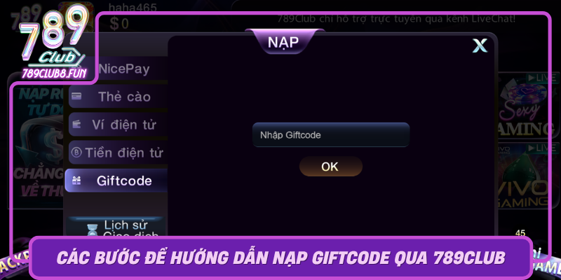 Cac Buoc De Huong Dan Nap Giftcode Qua 789Club Mot Cach De Dang0
